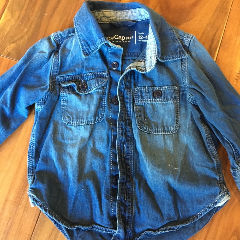 Baby Gap denim button down shirt